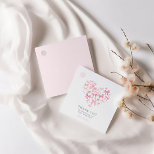 Étiquettes Cadeau Coeurs d'aquarelle Bow Baby shower Favor Merci