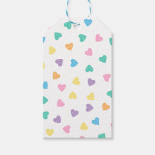 Étiquettes-cadeau Coeurs de bonbons de Kawaii Pastel