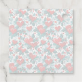 Étiquettes Cadeau Coeurs de Noël rouges neige et Holly (Dos)