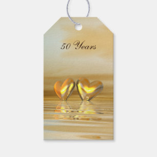 Étiquettes-cadeau Coeurs d'or