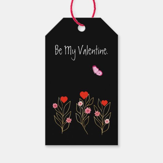 Étiquettes-cadeau Coeurs Et Fleurs (Devant)