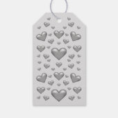 Étiquettes-cadeau Coeurs gris Heureuse Sainte-Valentin et texte pers (Dos)