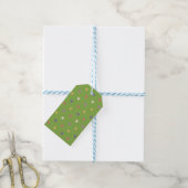 Étiquettes-cadeau Coeurs Polka sur vert vert (Avec de laficelle)