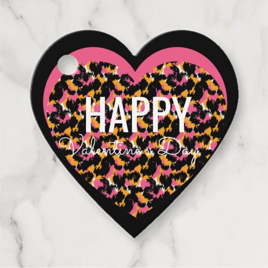 Étiquettes Cadeau Coeurs Posters de animaux de la Saint-Valentin (Devant)