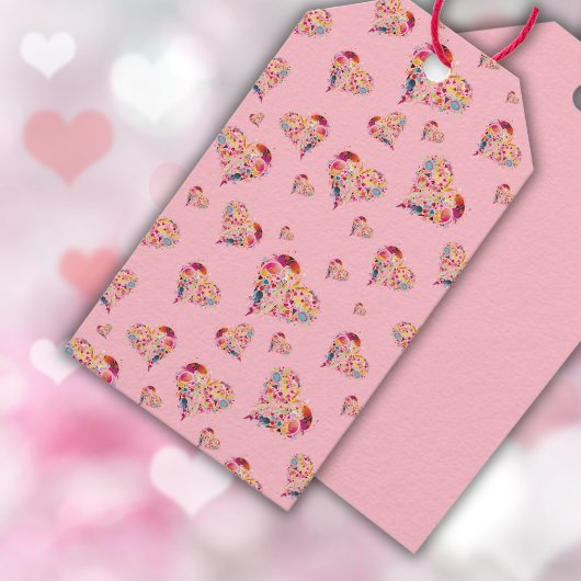 Étiquettes-cadeau Coeurs rétros Saint Valentin