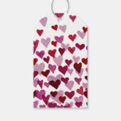 Étiquettes-cadeau Coeurs rose aquarelle (Devant)