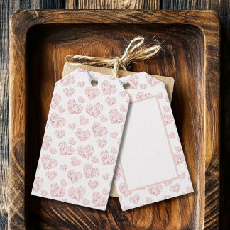 Étiquettes-cadeau Cœurs Rose Pastel