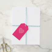 Étiquettes-cadeau Coeurs roses (Avec de laficelle)