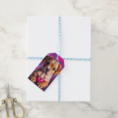 Étiquettes-cadeau Cœurs roses de chiot (Avec de laficelle)