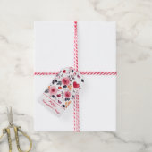 Étiquettes-cadeau Coeurs roses et Rose (Avec de la ficelle)