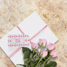 Coeurs roses mignons sur blanc avec calligraphie