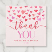 Étiquettes Cadeau Cœurs roses rouges Saint Valentin Fête de mariage  (Dos)