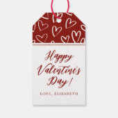 Étiquettes-cadeau Coeurs rouges blancs élégants Bonne Saint Valentin (Dos)