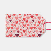 Étiquettes-cadeau Cœurs rouges et roses pour la Saint-Valentin (Devant (Horizontal))