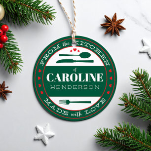 Étiquettes Cadeau Coeurs rouges et verts faits avec de la nourriture