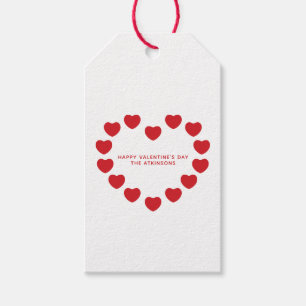 Étiquettes-cadeau Coeurs rouges mignons coutume moderne Saint Valent