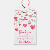 Étiquettes-cadeau Coeurs rouges roses Chérie Anniversaire (Devant)