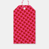 Étiquettes-cadeau Coeurs rouges sur rose (Dos)