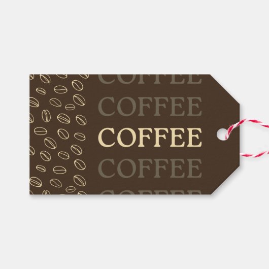 Étiquettes-cadeau Coffee Gift Tag – Retro Coffee Beans (Devant (Horizontal))