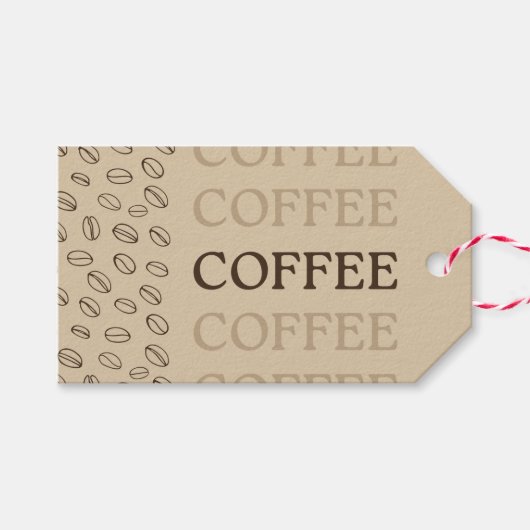 Étiquettes-cadeau Coffee Gift Tag – Retro Coffee Beans (Devant (Horizontal))