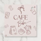 Étiquettes Cadeau Coffee Theme Beige Cafe Bebe Brewing Baby Shower (Dos)
