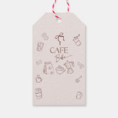 Étiquettes-cadeau Coffee Theme Beige Cafe Bebe Brewing Baby Shower (Dos)