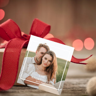 Étiquettes Cadeau Collage de couple moderne photo et cadeau familial