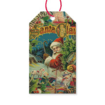 Collage de Noël victorien du Père Noël Antique