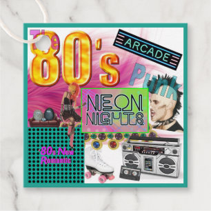 Étiquettes Cadeau Collage des années 80