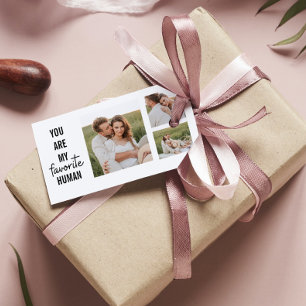 Étiquettes-cadeau Collage moderne Couple Photo & Romantic Love Citat