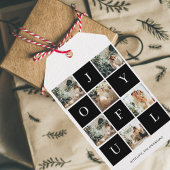 Étiquettes-cadeau Collage photo de Noël | Joyeux | Joyeux Fêtes