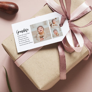 Étiquettes-cadeau Collage Photo & Meilleure grand-mère Jamais Meille