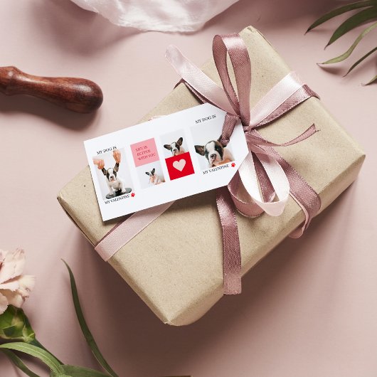 Étiquettes-cadeau Collage photos de chiens | Mon chien est ma Saint-