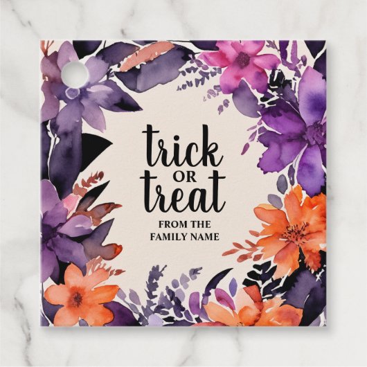 Étiquettes Cadeau Collection de couronnes florales d'Halloween Spook (Devant)