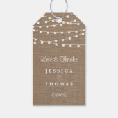 Étiquettes-cadeau Collection de Mariages Rustic Burlap (Devant)