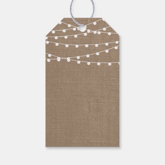 Étiquettes-cadeau Collection de Mariages Rustic Burlap (Dos)