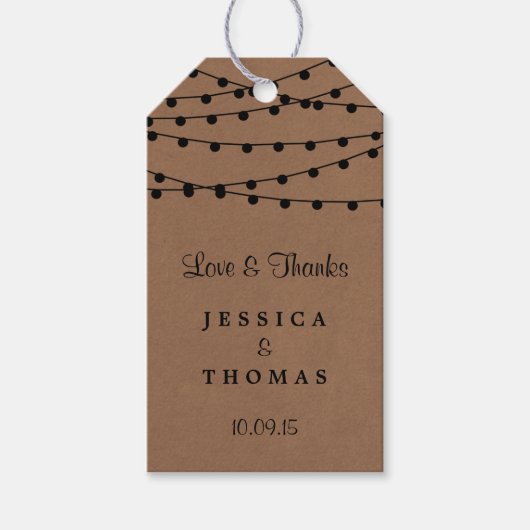Étiquettes-cadeau Collection de Mariages Rustic Kraft (Devant)