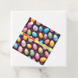 Étiquettes Cadeau Collection moderne d'oeufs de Pâques heureux