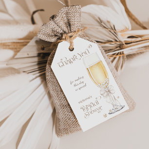 Étiquettes-cadeau Collier de perles et prosecco Remerciements pour e