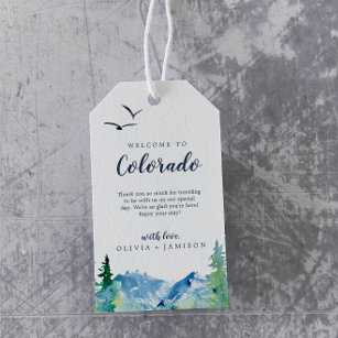 Étiquettes-cadeau Colorado Destination Mariage Bienvenue