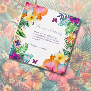 Étiquettes Cadeau Coloré hawaïen tropical Mariage