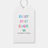 Étiquettes-cadeau Coloré "Meilleur Papa Jamais" - Cadeau Amusant & C (Devant)