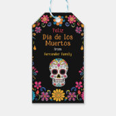 Étiquettes-cadeau 💀 🎉 Colorée Día de Muertos (Devant)