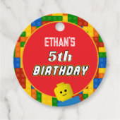 Étiquettes Cadeau Colorful Builder Themed Birthday Creative Party (Devant)