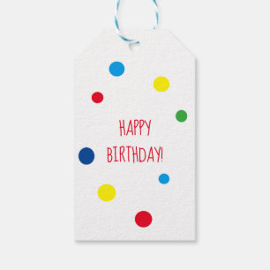 Étiquettes-cadeau Colorful Confetti Joyeux cadeau d'anniversaire Tag