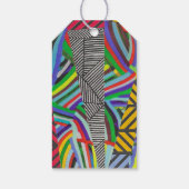 Étiquettes-cadeau colorful hatches and herringbone collage  (Dos)