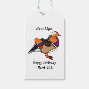 Étiquettes-cadeau Colorful mandarin duck