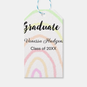 Étiquettes-cadeau Colorful rainbow Boho graduation ajouter nom année