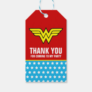 Étiquettes-cadeau Comics DC Logo Wonder Woman Joyeux anniversair