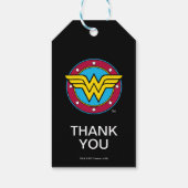 Étiquettes-cadeau Comics DC | Wonder Woman Circle & Stars Logo (Dos)